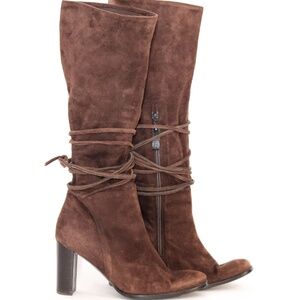 United Colors of Benneton Suede Lace Up Boots, EU 38